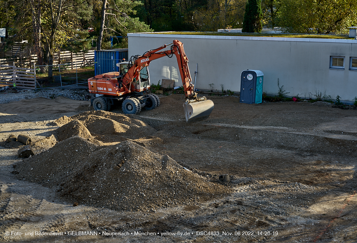 08.11.2022 - Baustelle an der Quiddestraße Haus für Kinder in Neuperlach